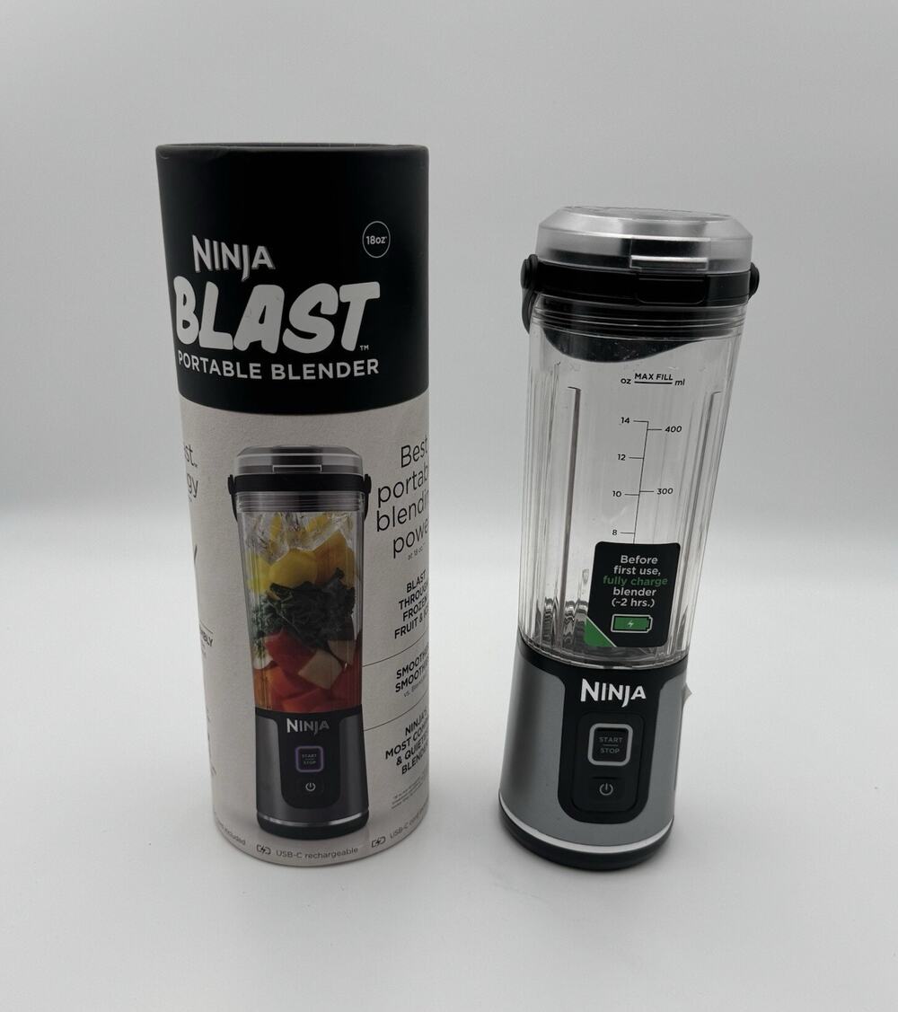 Ninja Blast Personal Portable Blender Cordless USB-C 18oz BC151BK Excellent